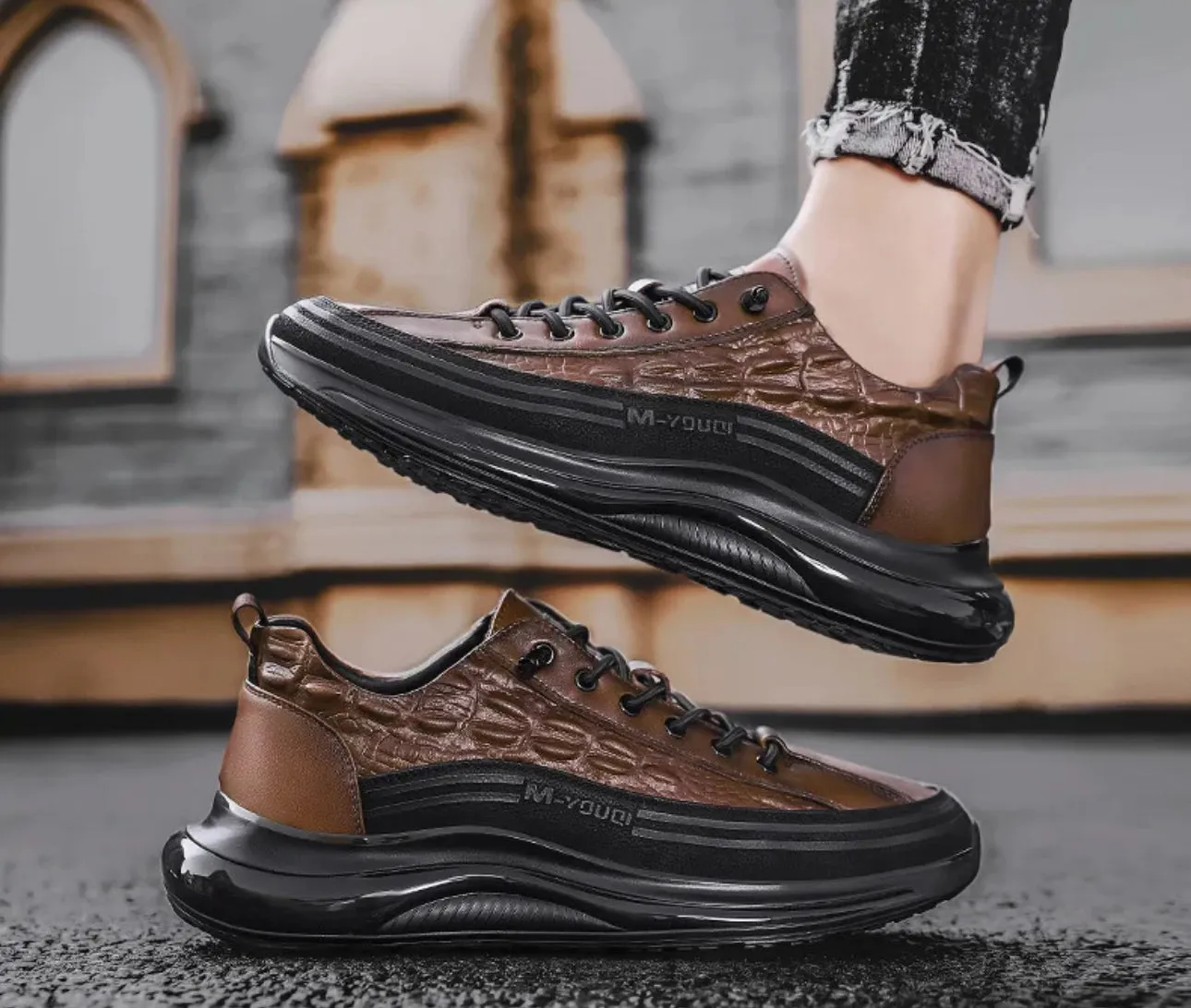 001 IMPORTED LEATHER ALLIGATOR SHOES-FT
