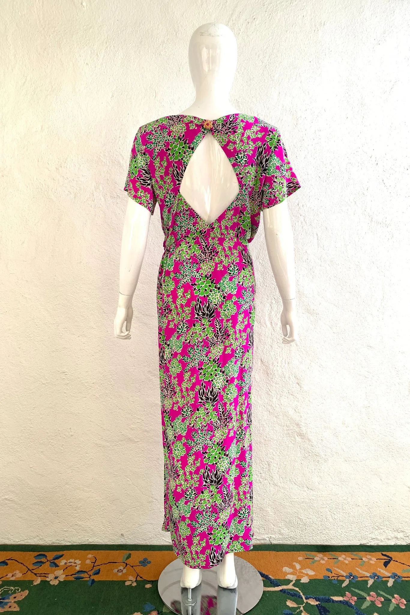 1994 S/S Botanical Side Slit Dress