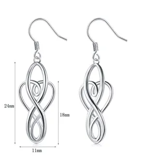 925 Sterling Silver Celtic Knot Dangle Earring