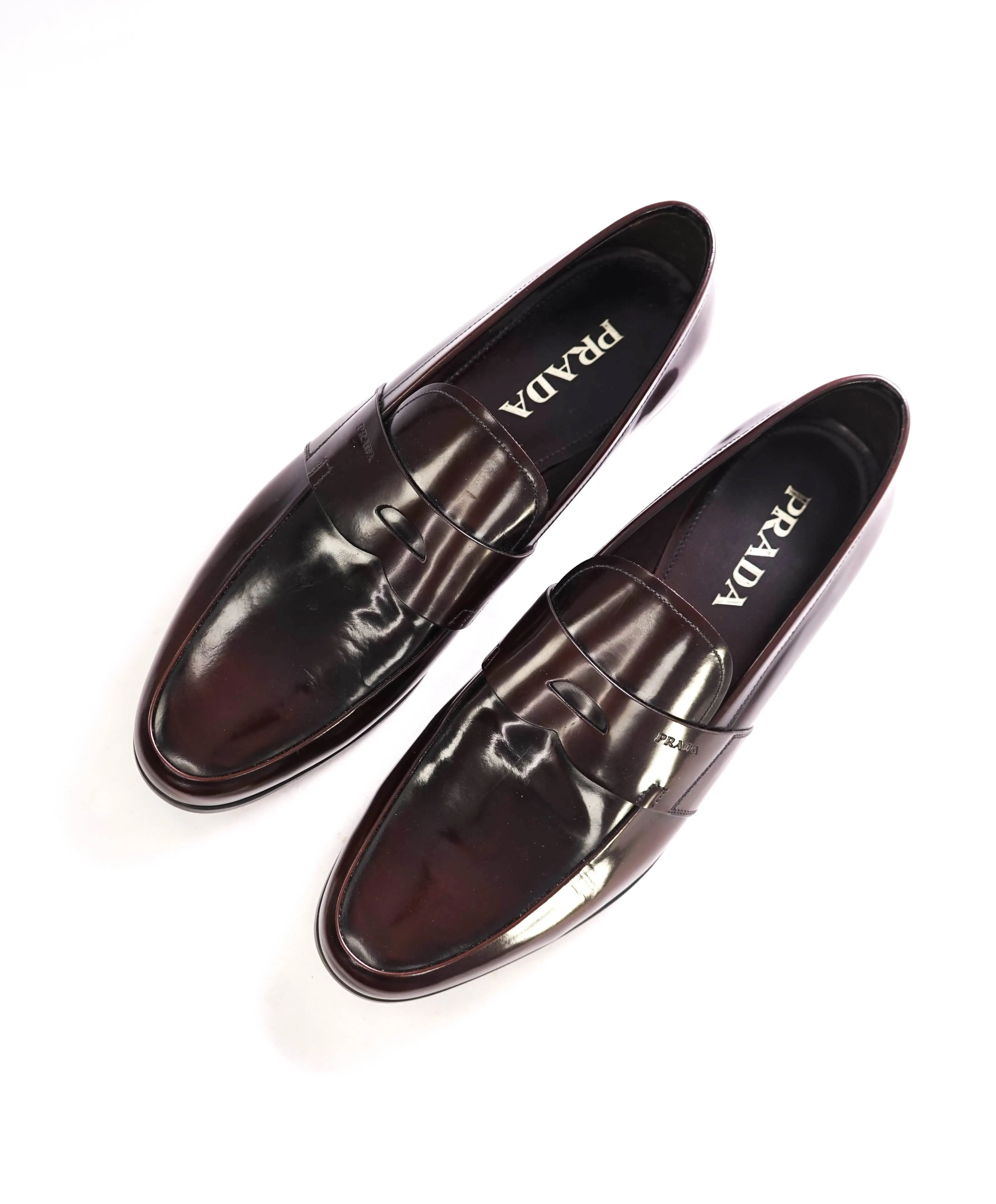 $950 PRADA - Brown Spazzolato Leather Penny Loafers - 11 US (10 Prada)