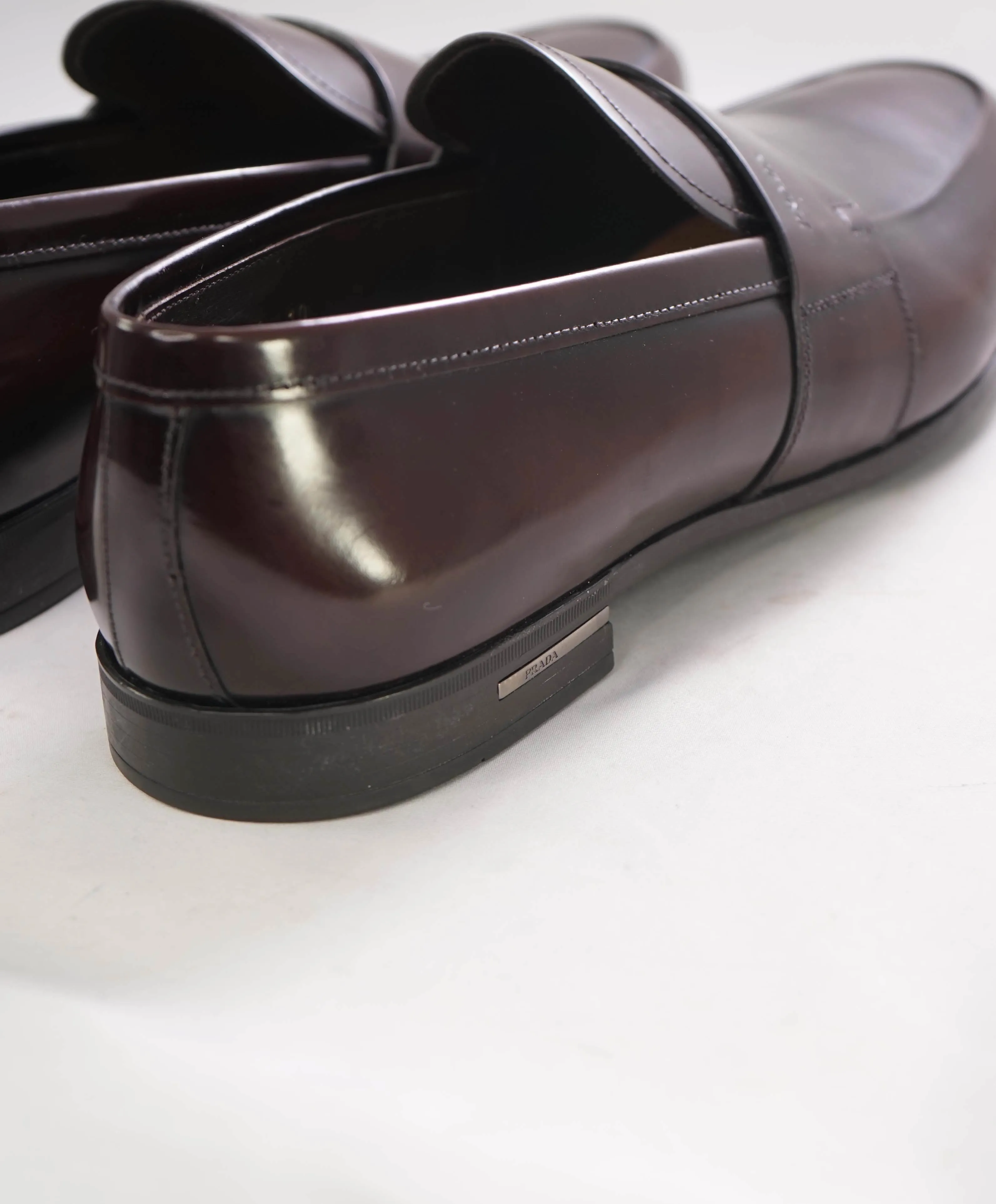 $950 PRADA - Brown Spazzolato Leather Penny Loafers - 11 US (10 Prada)