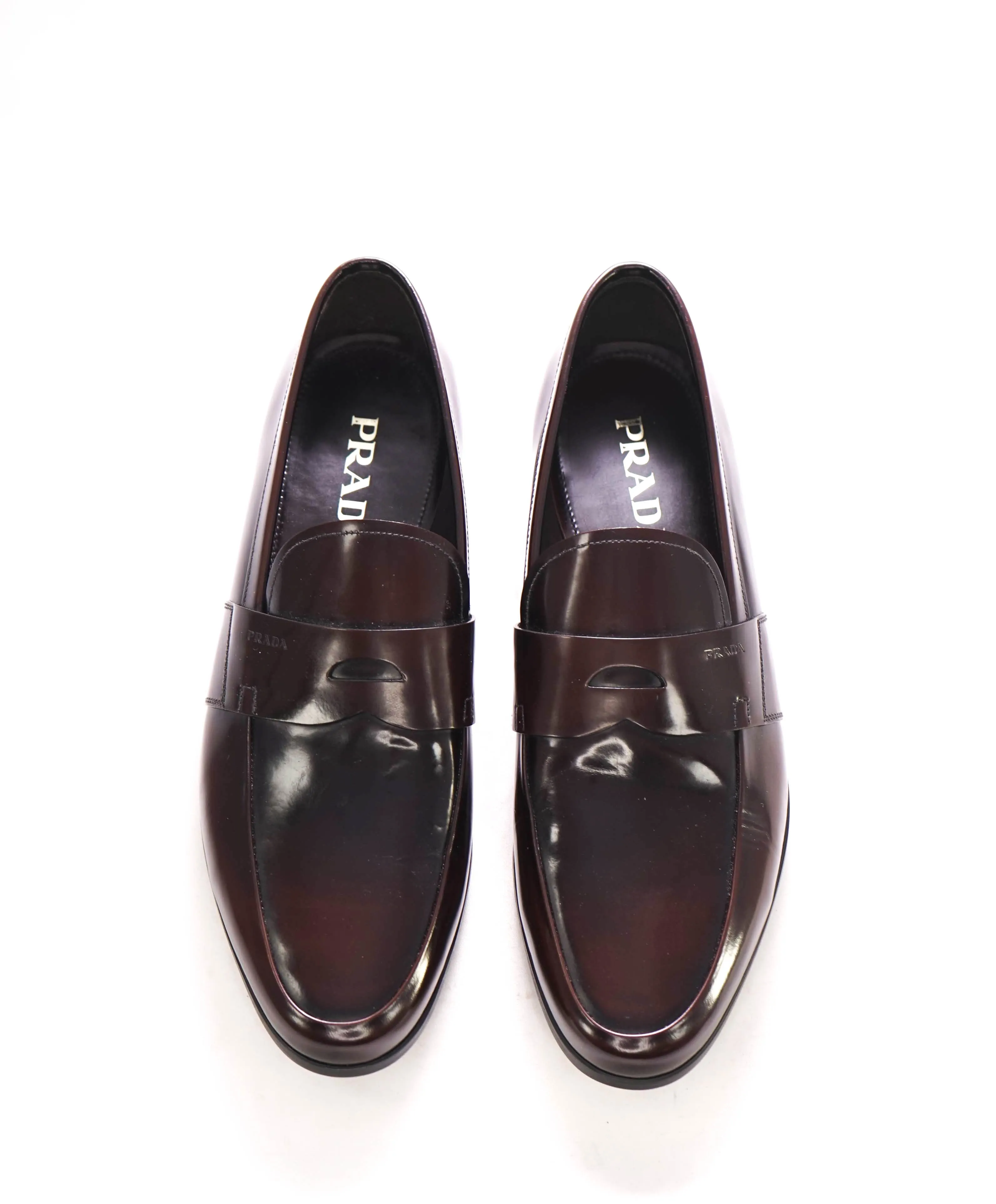 $950 PRADA - Brown Spazzolato Leather Penny Loafers - 11 US (10 Prada)
