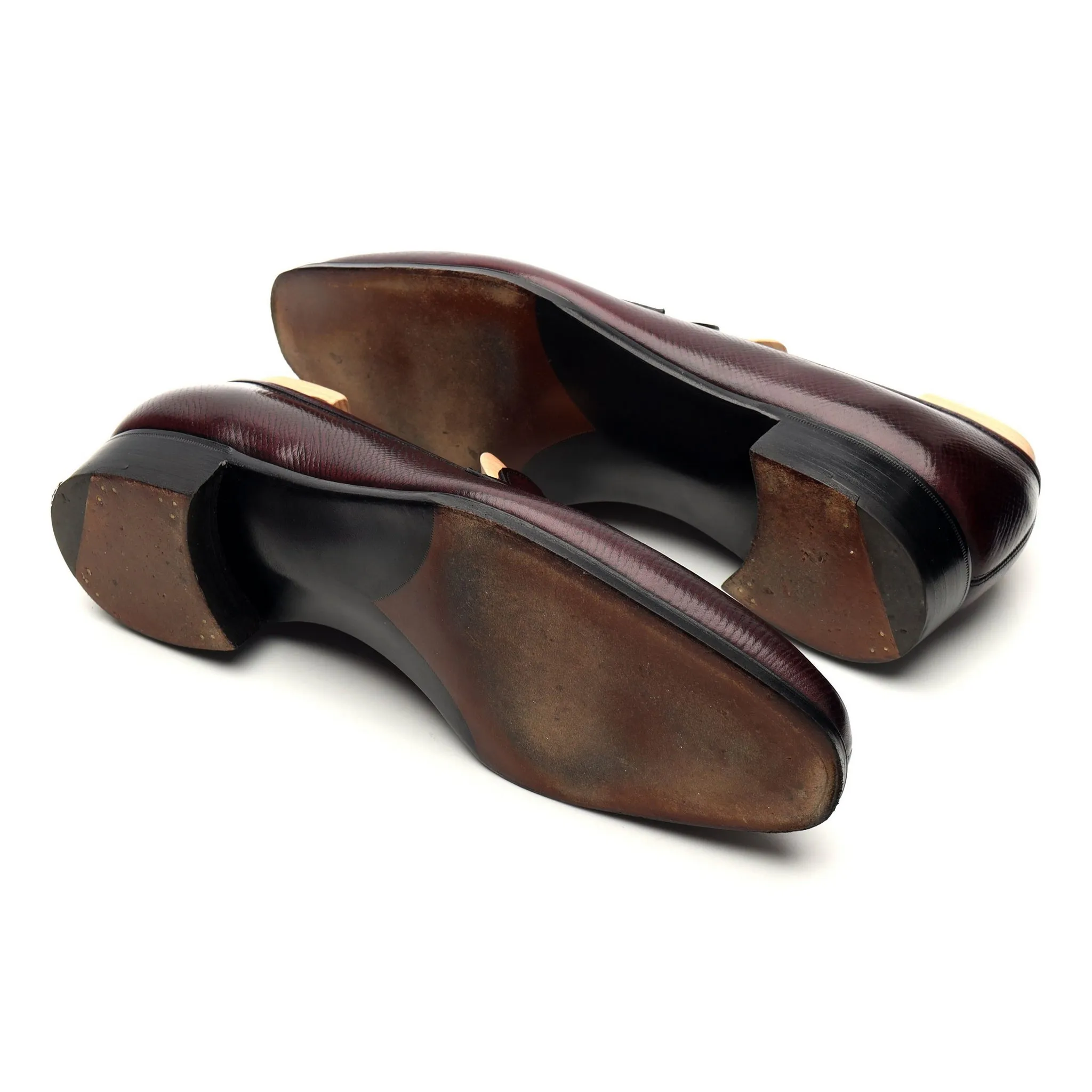'Antibes 2' Burgundy Leather Loafers UK 8.5 E