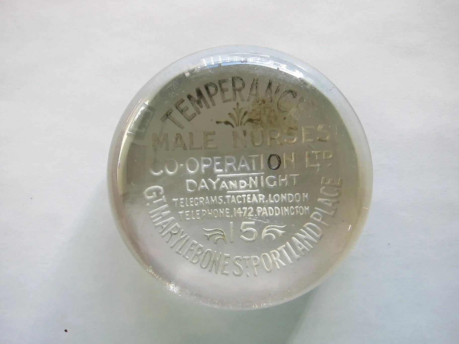 Antique Glass Paperweight for Male Nurses Co-Operation Ltd