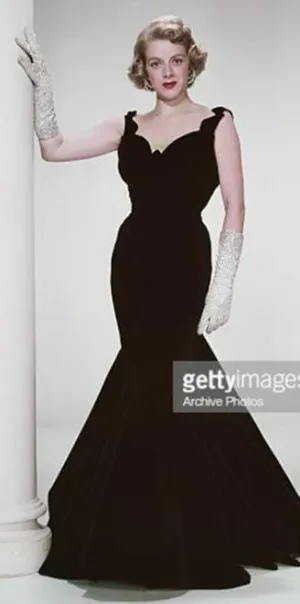 Black Rosemary Clooney Mermaid Velvet Celebrity Dress in White Christmas