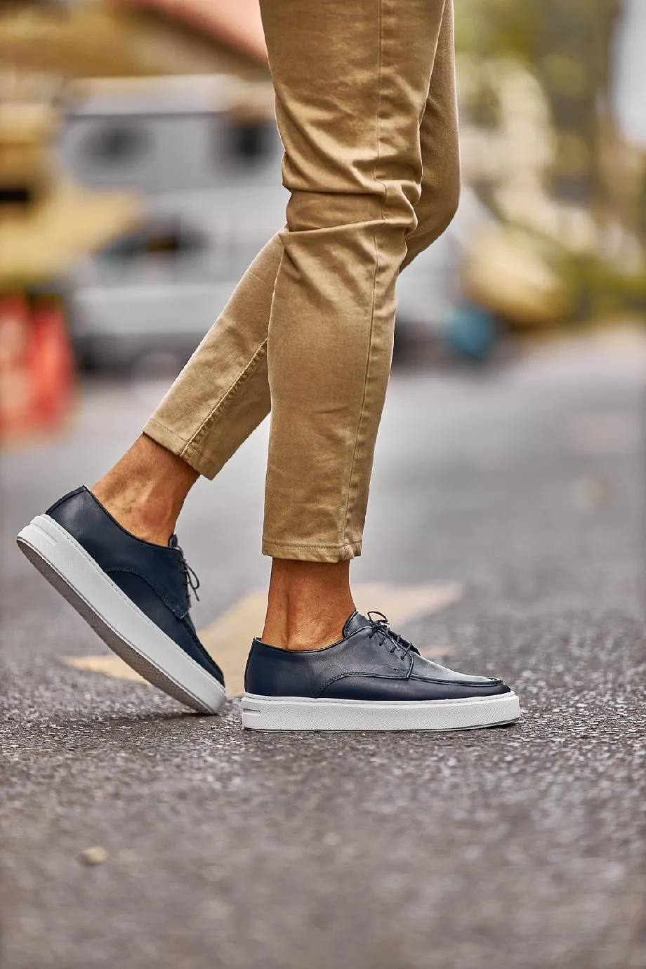 Blue Casual Laceup Shoes