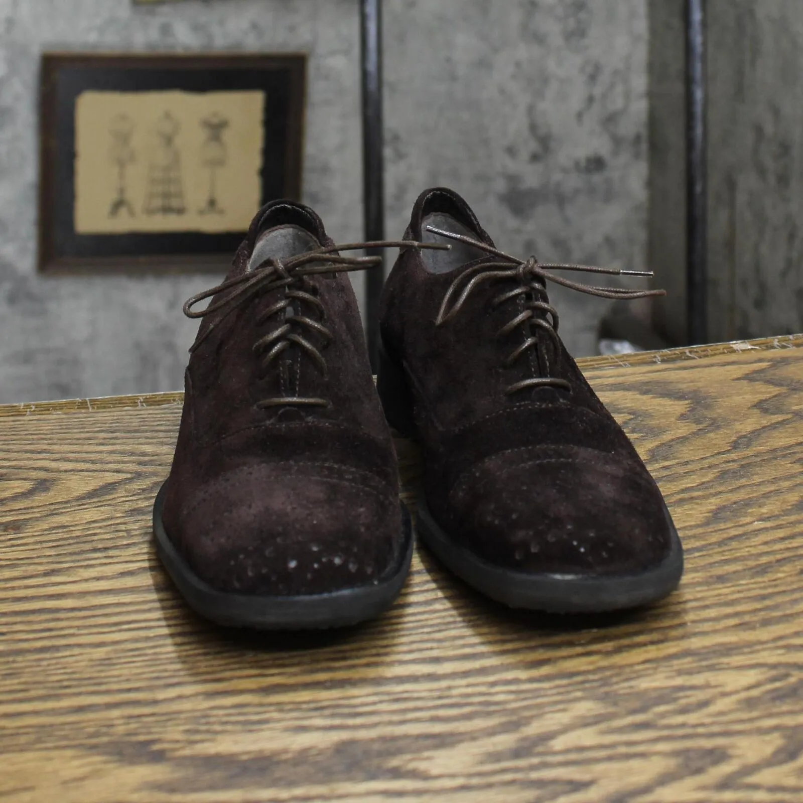 Bruno Magli Womens Vintage Suede Lace Up Oxford Dress Shoes Brown 5.5B