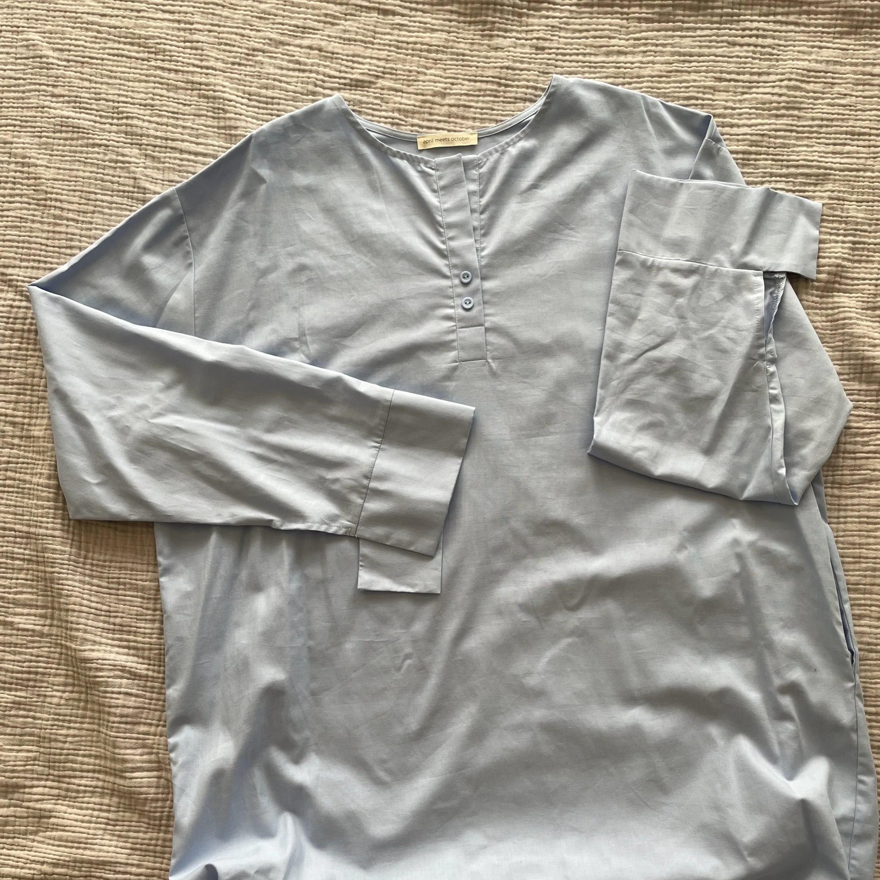 California Dress Sky Blue (Cotton Oxford Version)