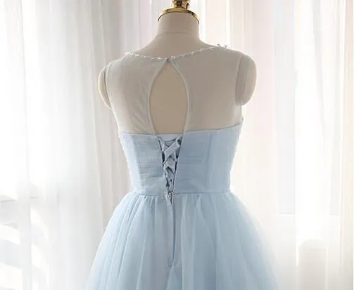 Charming Strapless Tulle Short Prom Dress With Pleats , Homecoming Dress YZ210902