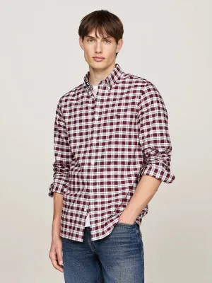 Check Slim Fit Oxford Shirt in Indigo
