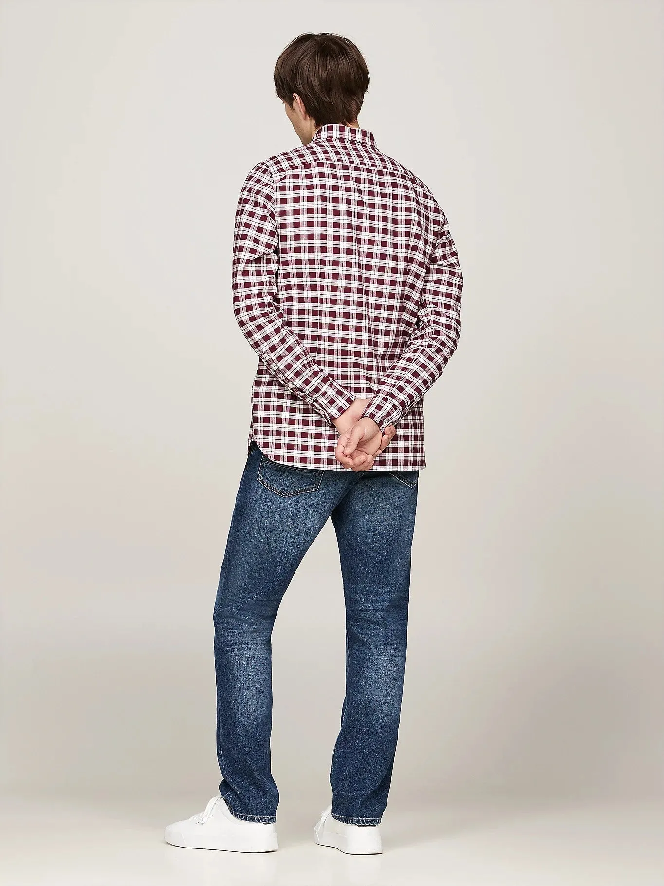 Check Slim Fit Oxford Shirt in Indigo