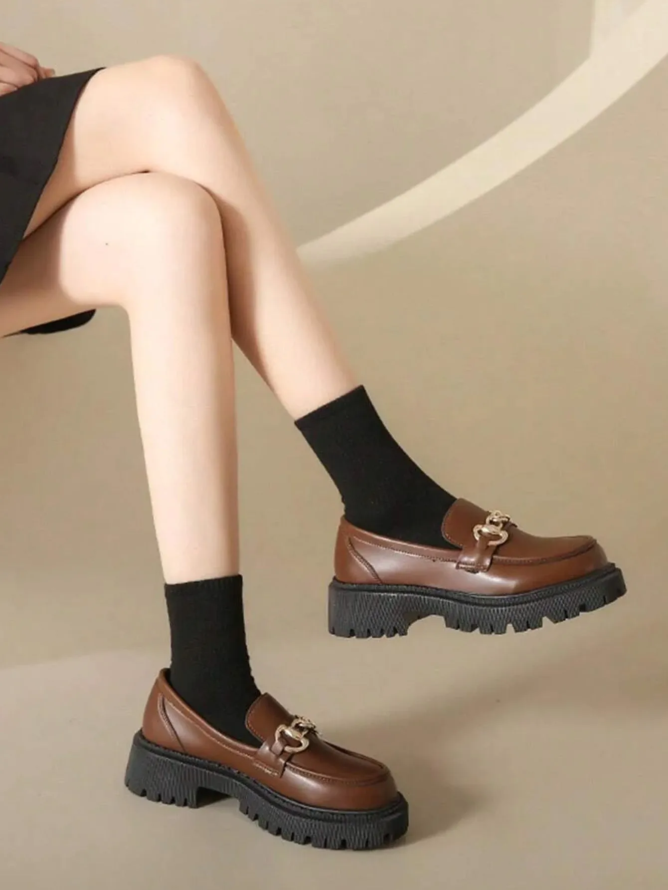 Chunky Heel Loafers With Thickened Sole- FD ⚡