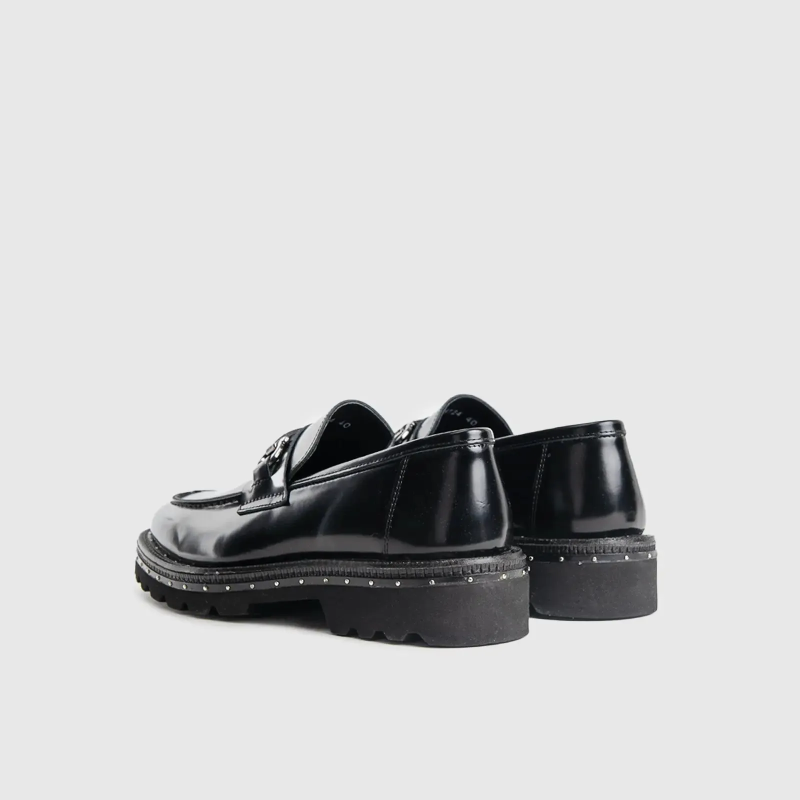 Chunky Sole Dress Loafers Black 4521