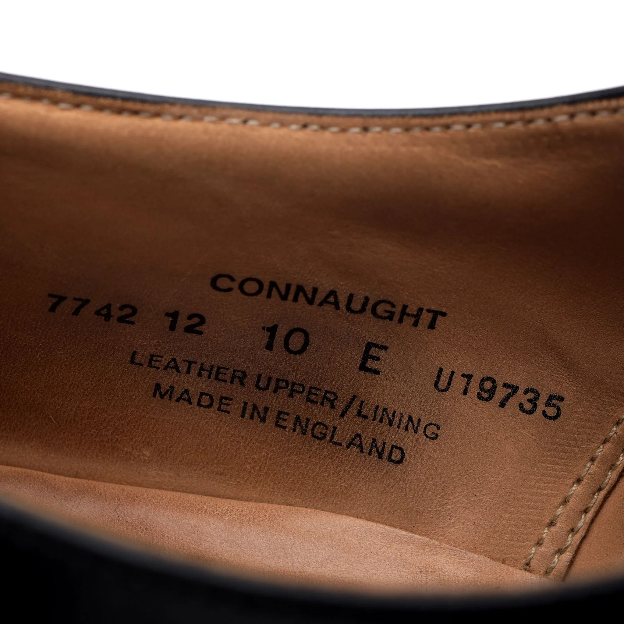 'Connaught' Black Leather Oxford UK 10 E