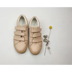 Country Road Dusty pink leather shoes with adjustable velcro front straps size 37