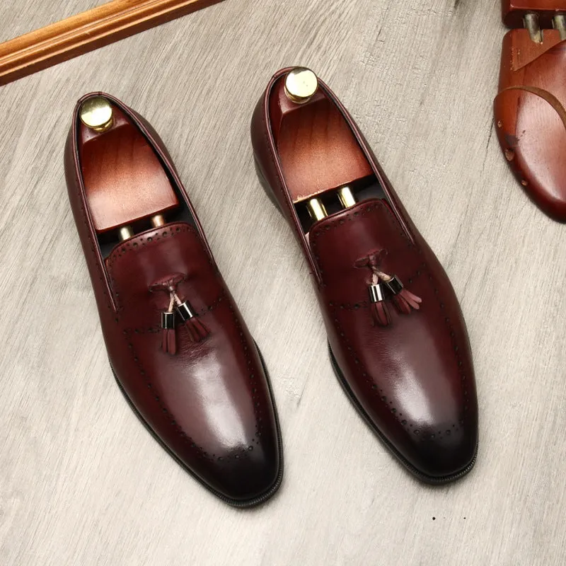 Cowhide Creates Atmospheric Men Wedding Shoes