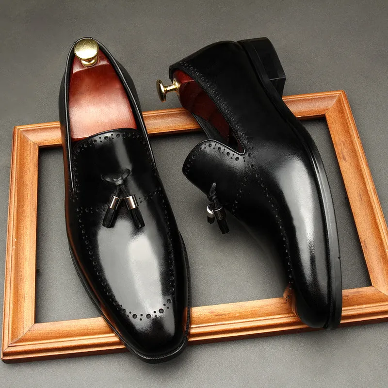 Cowhide Creates Atmospheric Men Wedding Shoes