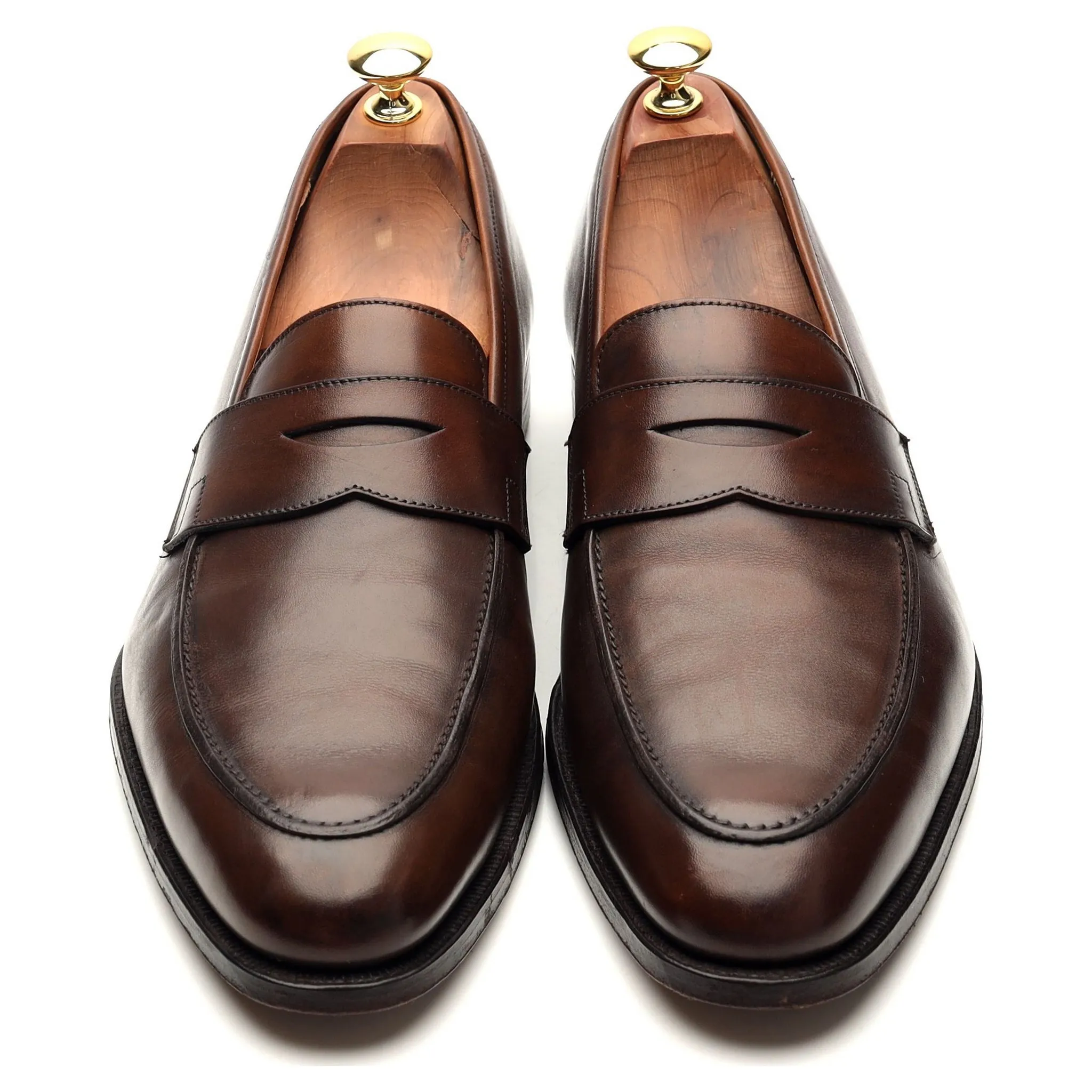 'Crawford' Dark Brown Leather Loafers UK 9.5 E