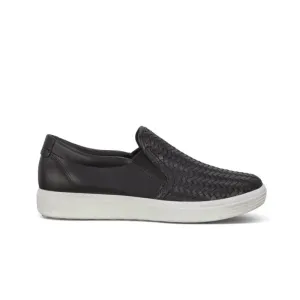 Ecco Women's Soft 7 Woven Slip-On - Black