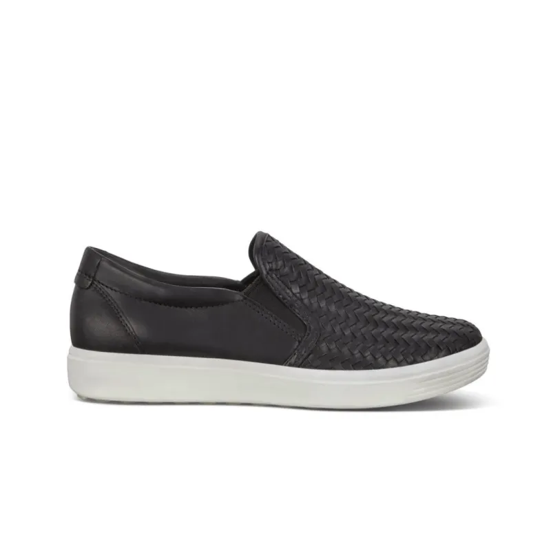 Ecco Women's Soft 7 Woven Slip-On - Black
