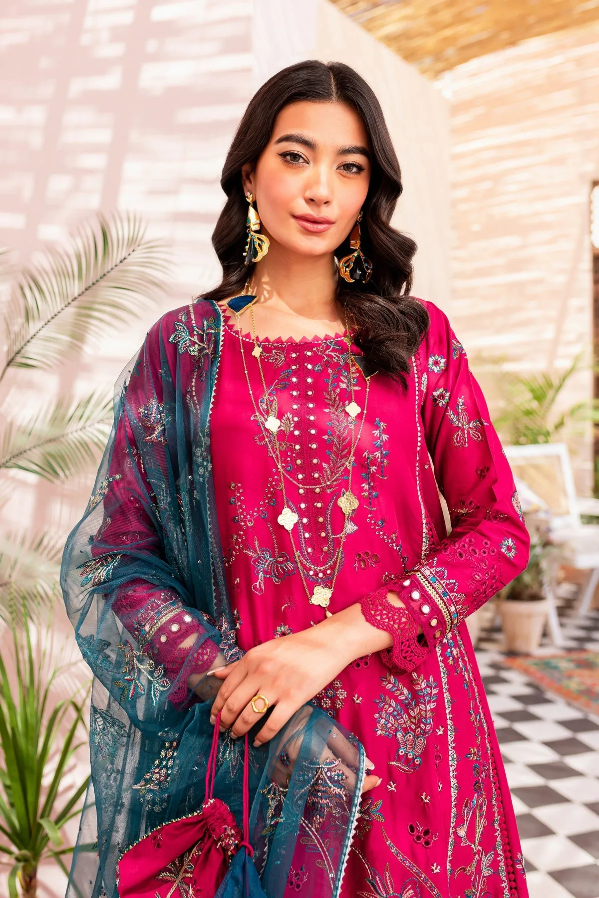 Embroidered Pakistani Eid Dress in Kameez Trouser Style
