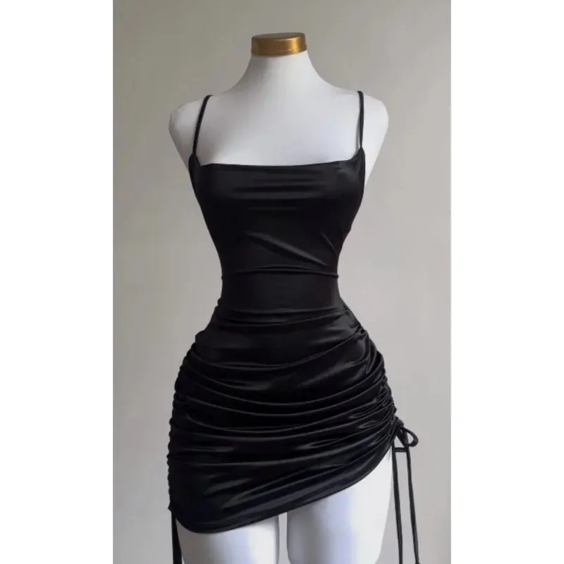 Explosive Cross-Border Summer Dress Halter Lace-Up High Sense Spice Bag Hip Skirt