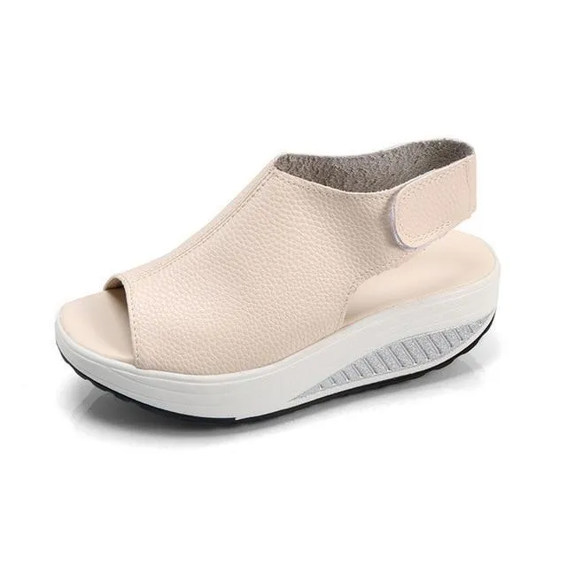 Female Sandals Vintage Wedges Platform Shoes