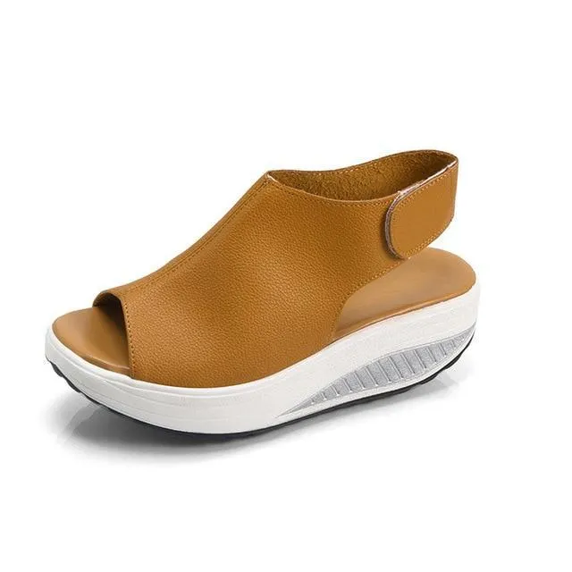 Female Sandals Vintage Wedges Platform Shoes