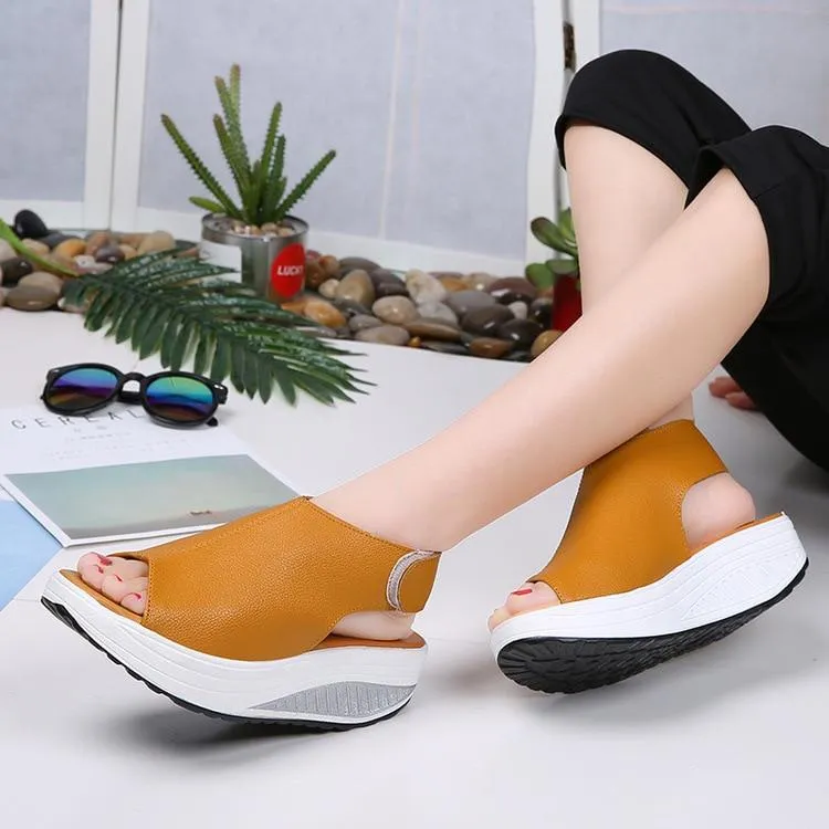 Female Sandals Vintage Wedges Platform Shoes