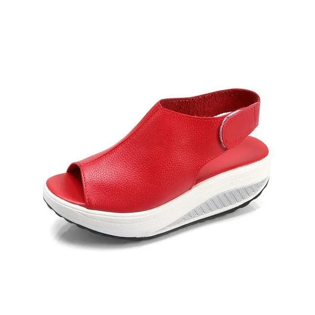 Female Sandals Vintage Wedges Platform Shoes