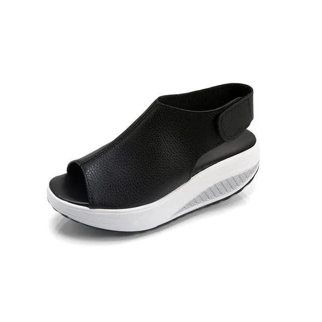 Female Sandals Vintage Wedges Platform Shoes