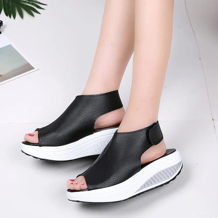 Female Sandals Vintage Wedges Platform Shoes