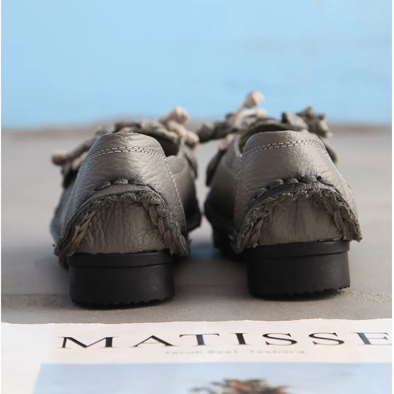 Genuine Leather Handmade Women's Flat Soft Sole Shoes