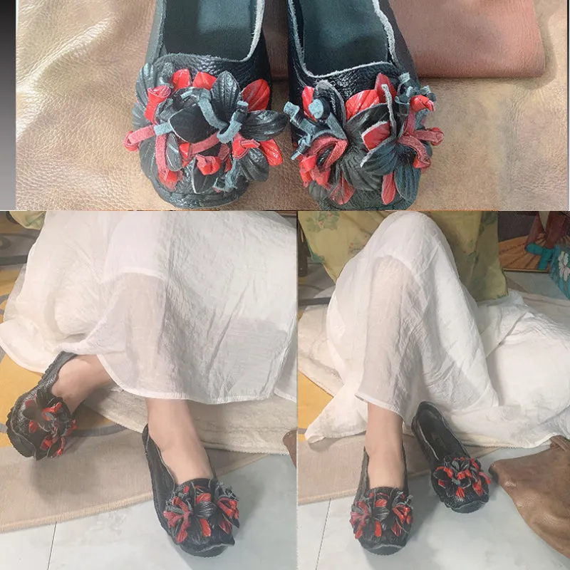 Genuine Leather Handmade Women's Flat Soft Sole Shoes
