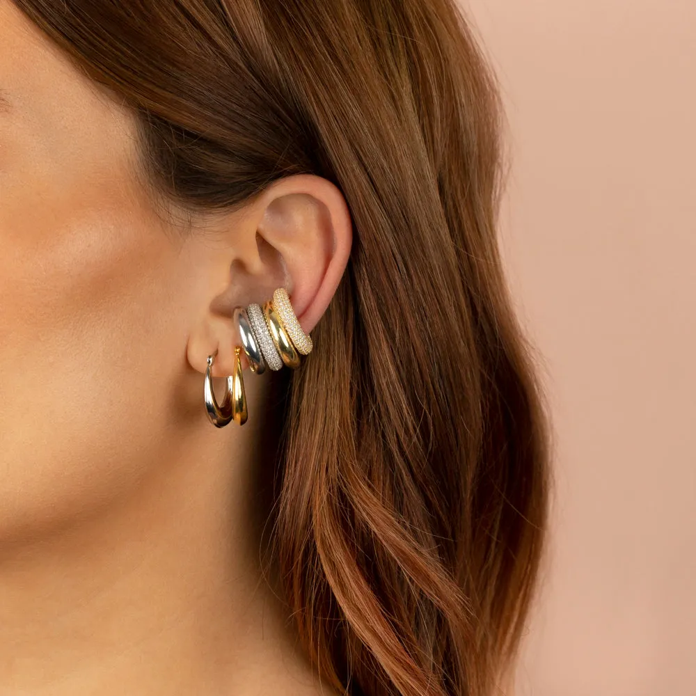 Graduated Hollow Solid Hoop Earring