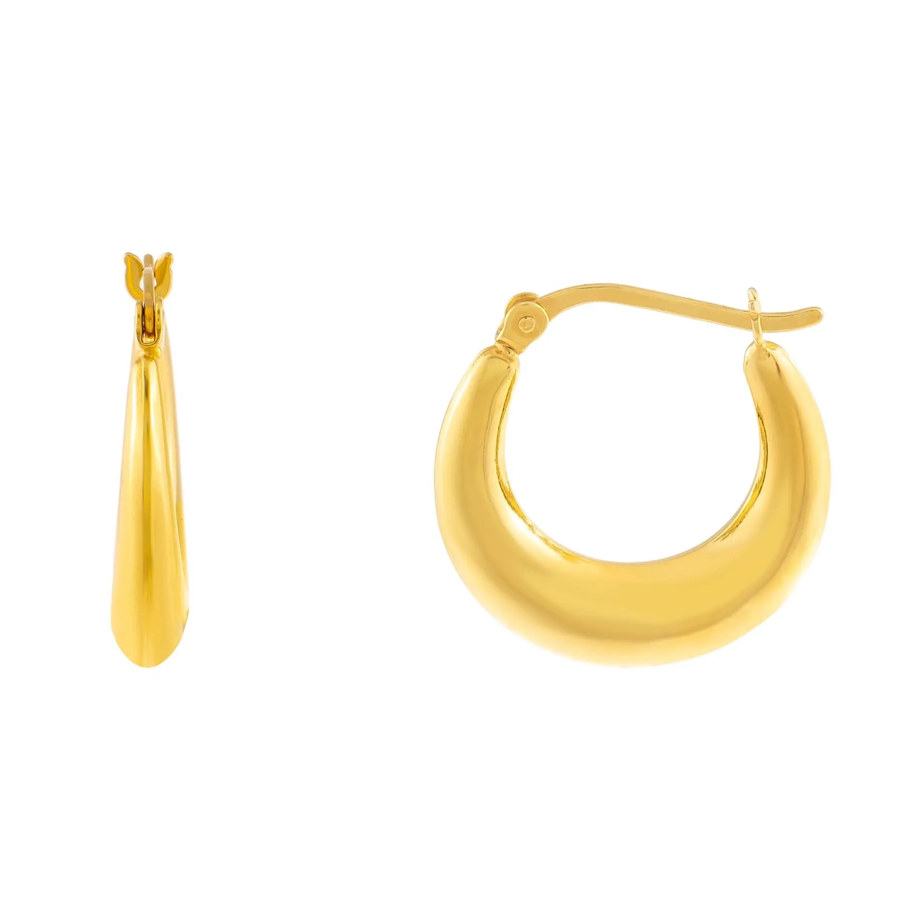 Graduated Hollow Solid Hoop Earring