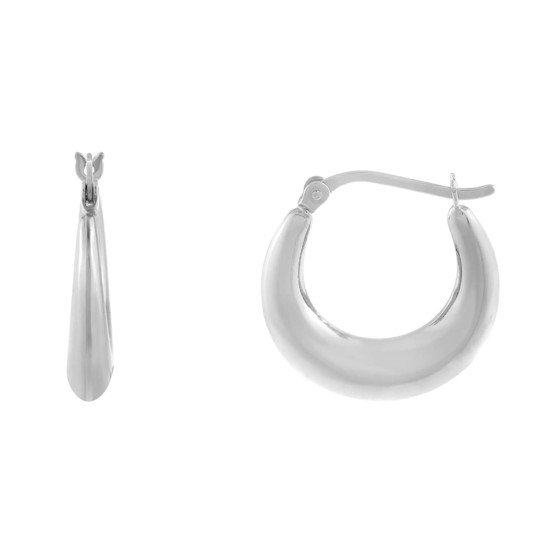 Graduated Hollow Solid Hoop Earring