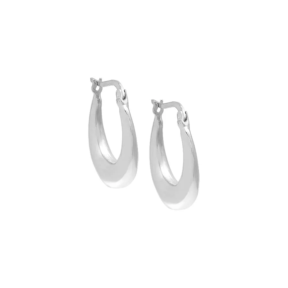 Graduated Hollow Solid Hoop Earring