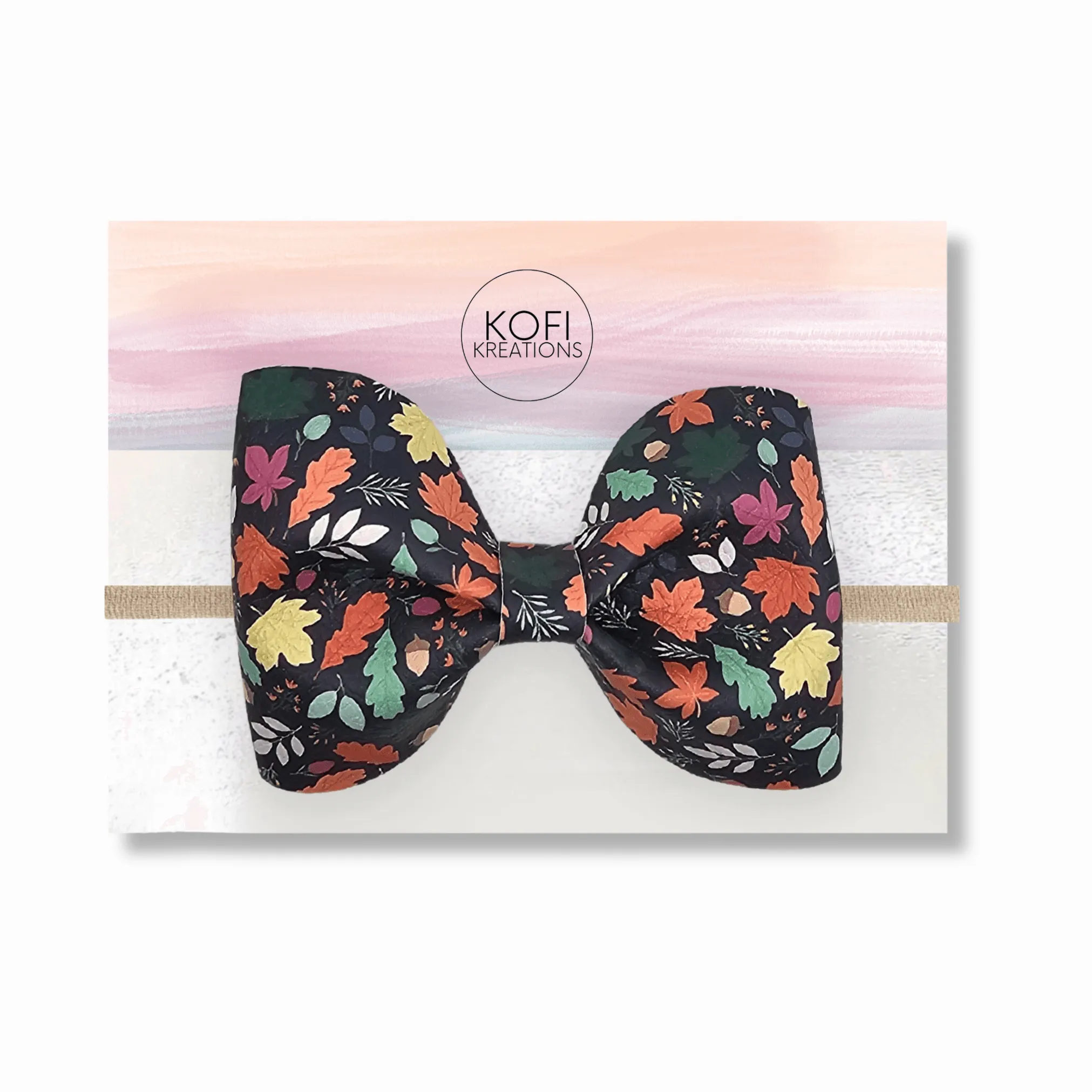 Green Leaf Flower Pinch Hair Bow