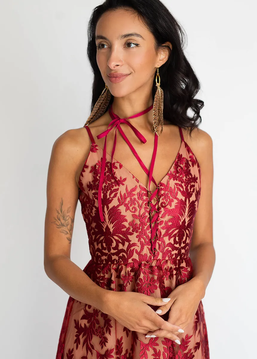 Holli Dress in Red Wine
