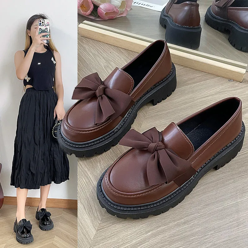 INSTOCK-Bowknot loafers for women