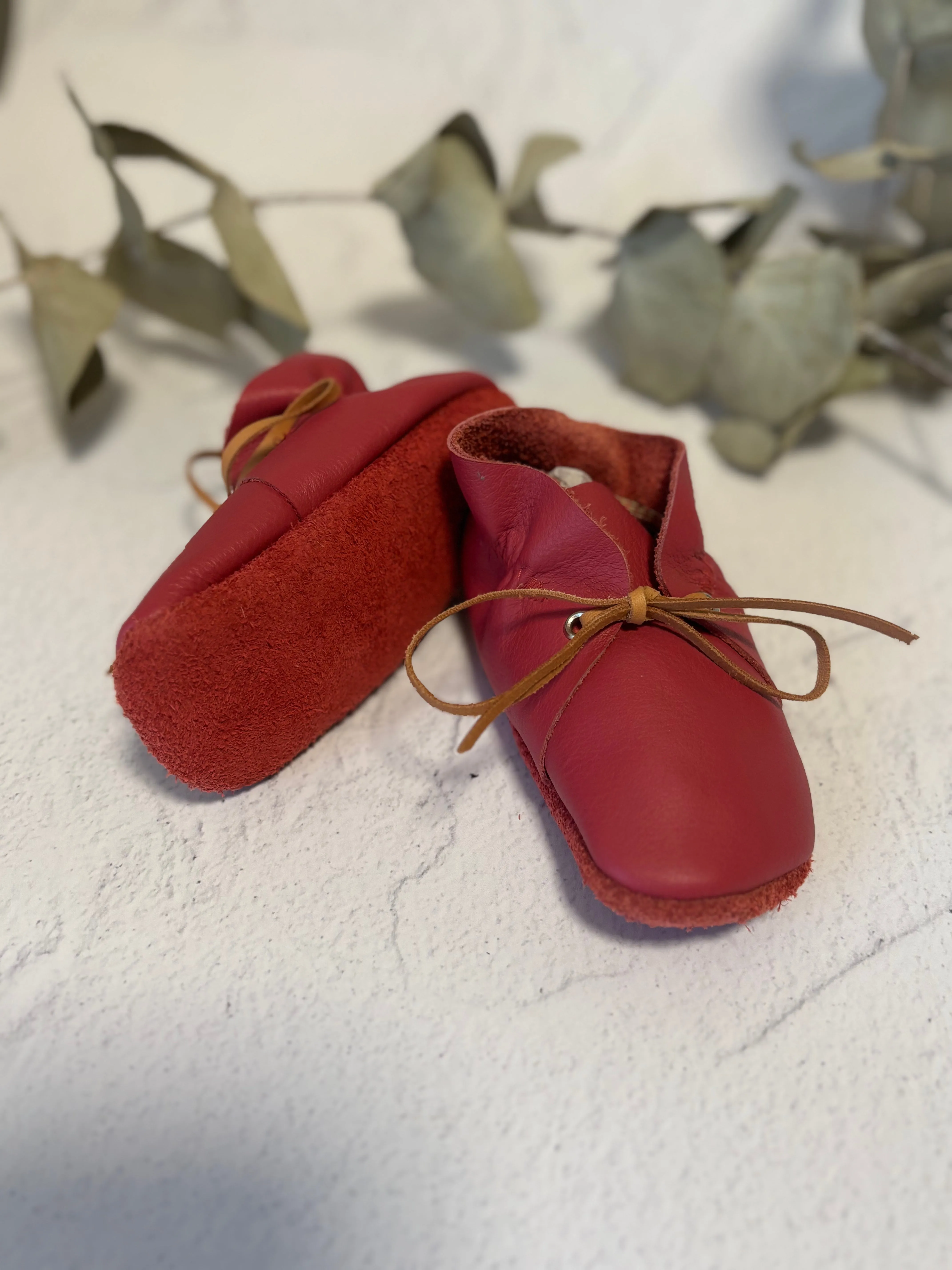 Lace Bootie - Raspberry Leather