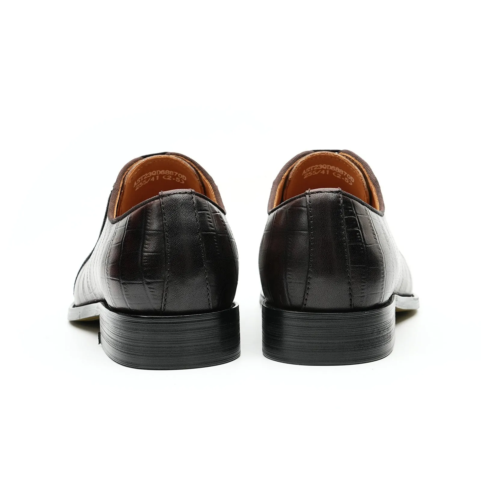 Leather Shoes Men's First Layer Cowhide Leather Vintage Crocodile Pattern Oxford Shoes Business Formal Wear Groom Wedding Shoes68870