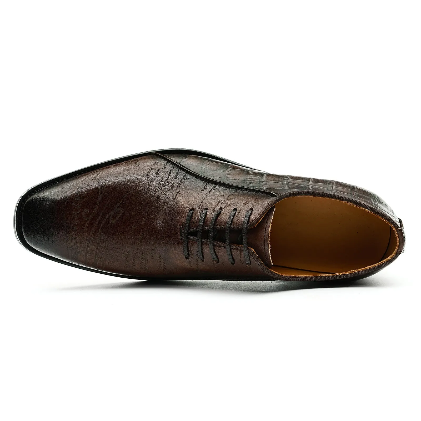 Leather Shoes Men's First Layer Cowhide Leather Vintage Crocodile Pattern Oxford Shoes Business Formal Wear Groom Wedding Shoes68870
