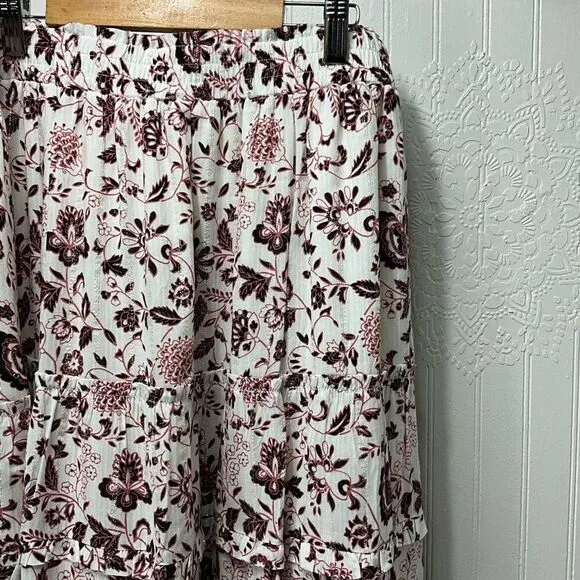 LOFT Floral Tier Skirt