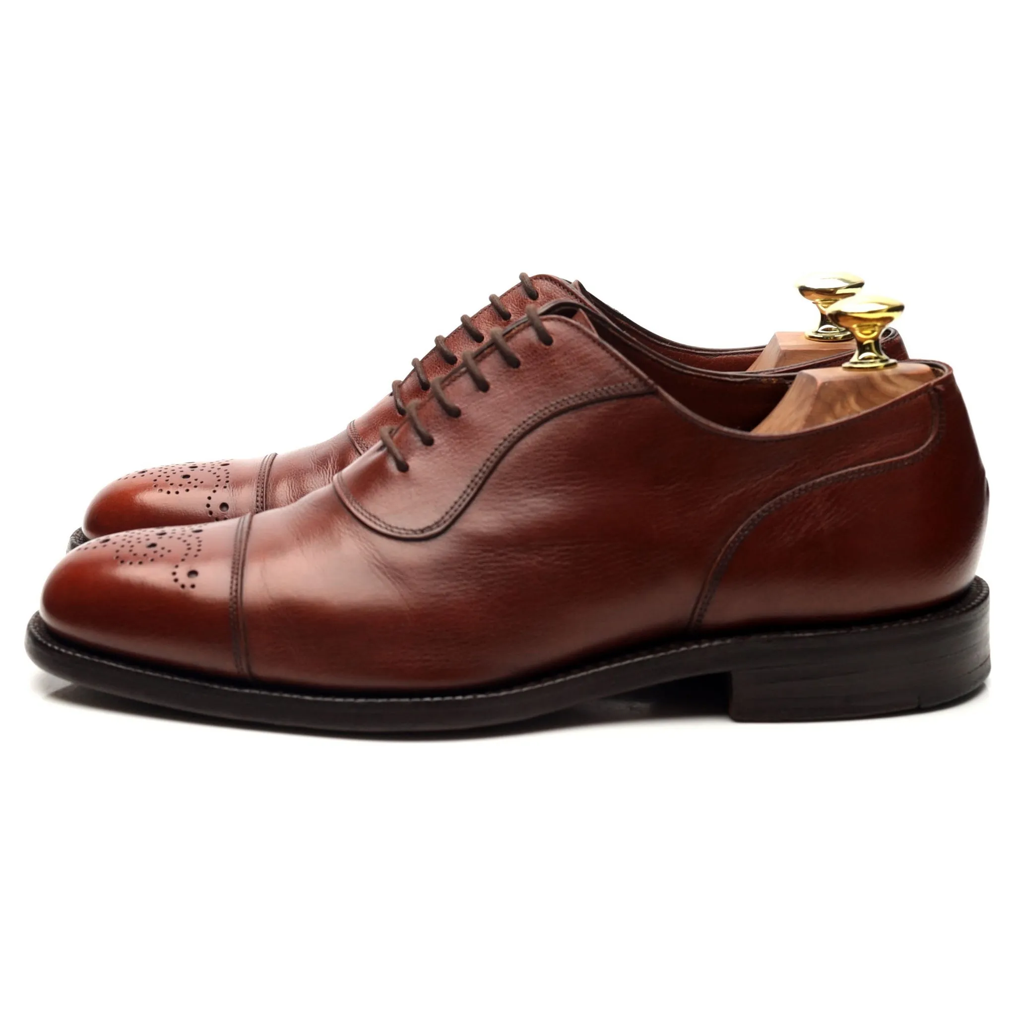 Masterclass 'Hanover' Tan Brown Leather Oxford UK 7.5 F