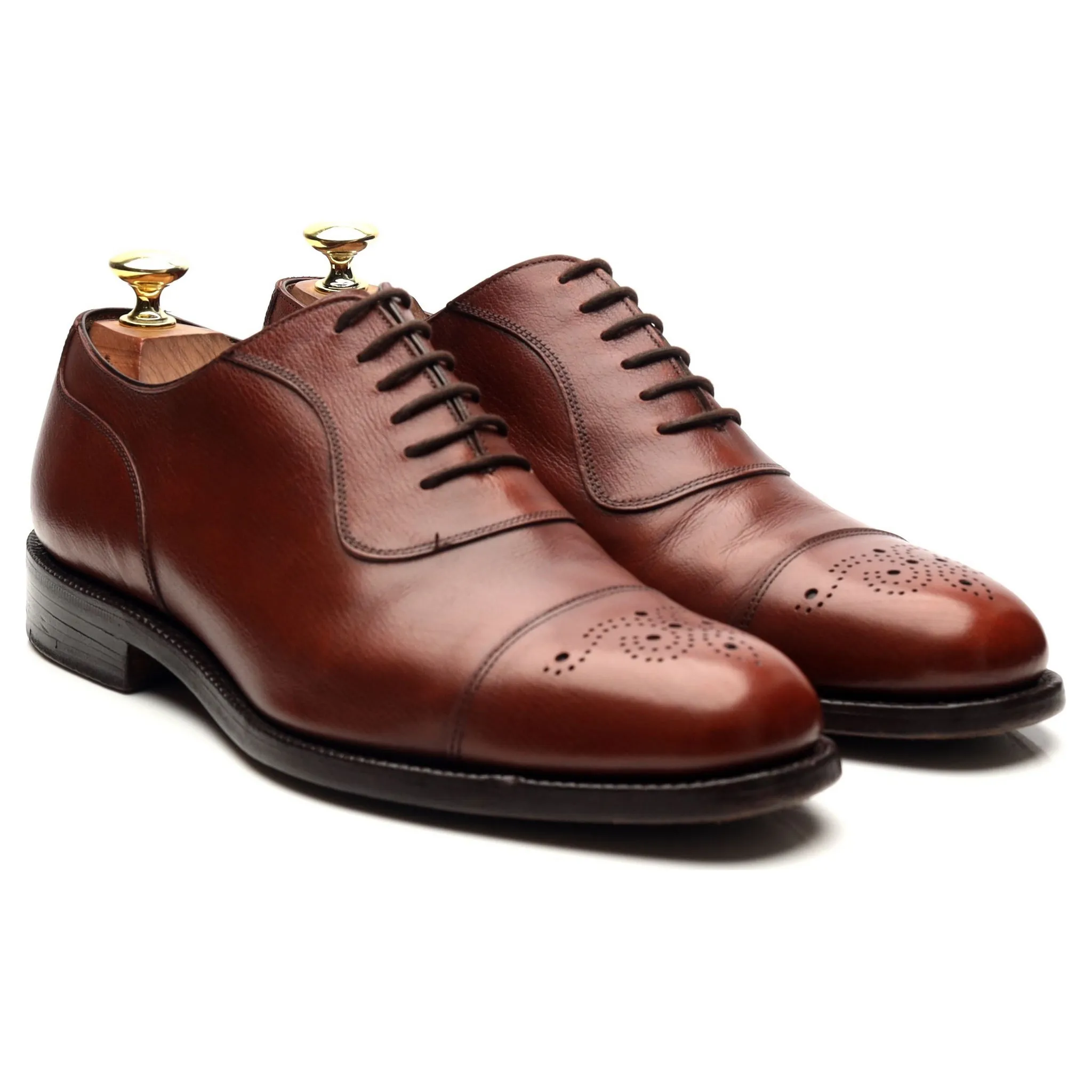 Masterclass 'Hanover' Tan Brown Leather Oxford UK 7.5 F