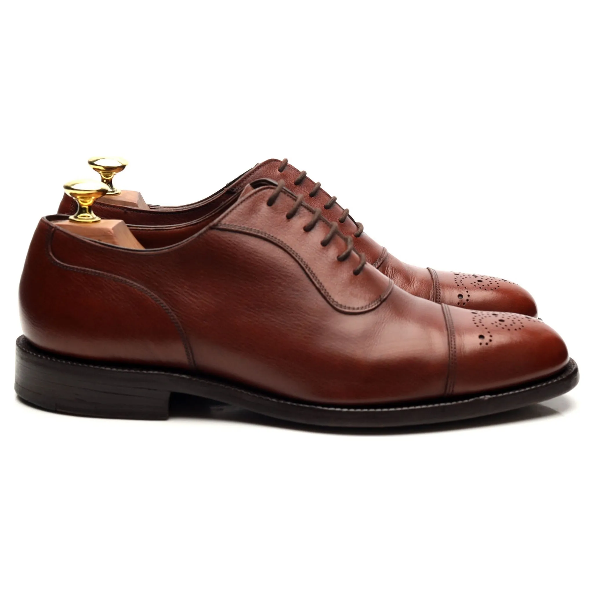 Masterclass 'Hanover' Tan Brown Leather Oxford UK 7.5 F