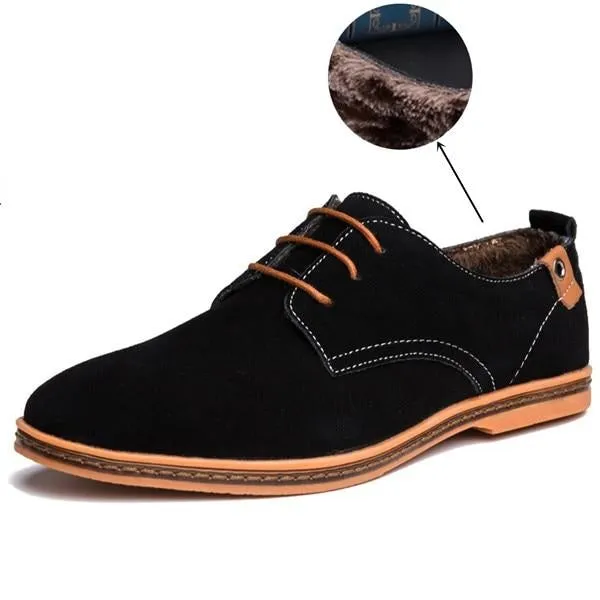 Men Casual Flat Lace-up Leather Sneakers Shoes