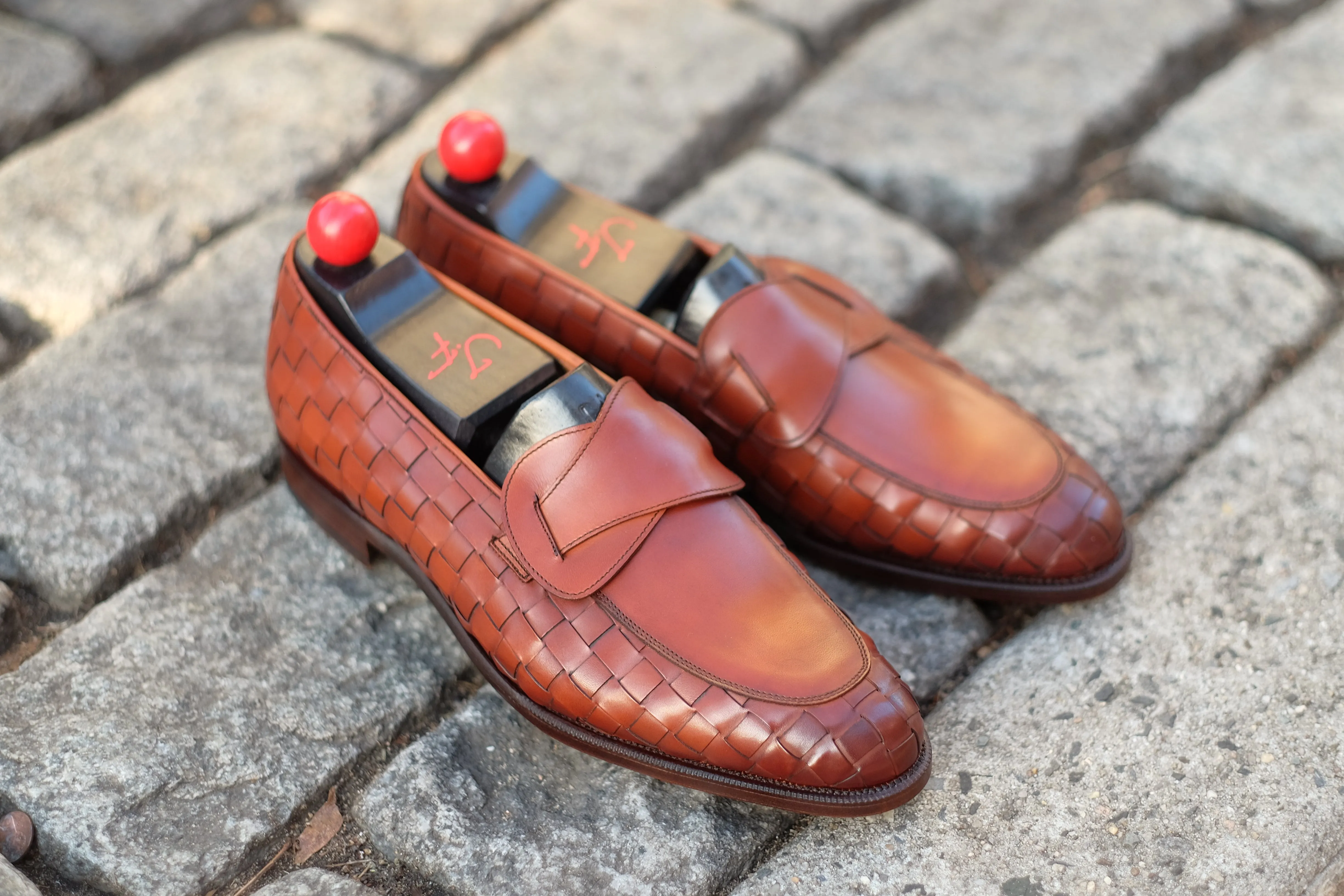 Meridian - MTO - Braided Auburn Calf / Auburn Calf - TMG Last - Single Leather Sole